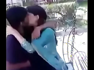 Indian teen kissing and pressing chest in public